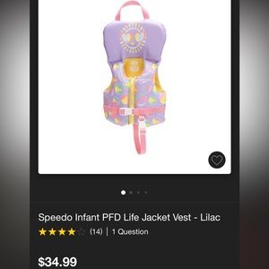 LNWOT Speedo Infant Life Vest